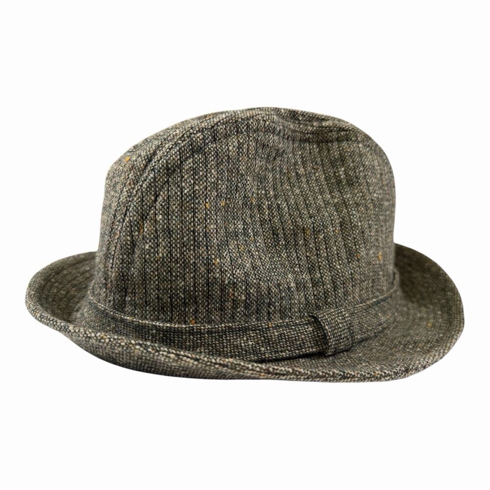 Vintage Tweed Fedora Hat Size 7 Brown Gray Flecked United Hatters Union Made USA